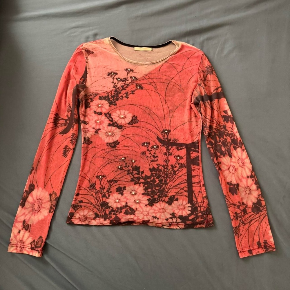 Vintage Forever 21 Mesh Long Sleeve Top